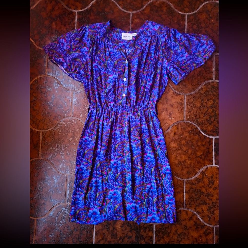 Vintage Caroline Wells Collection Size 12 Floral Dress